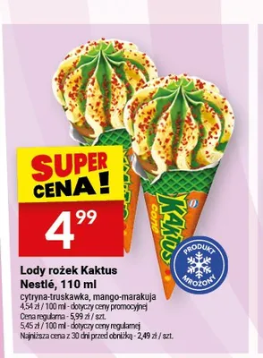 Lody rożek Kaktus Nestlé mango-marakuja promocja w Twój Market