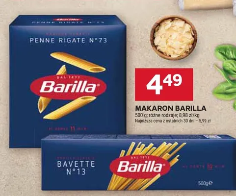 Makaron penne rigate, bavette promocja w Stokrotka