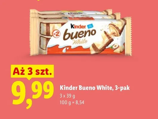 Wafelki Kinder Bueno White 3-pak promocja w Lidl