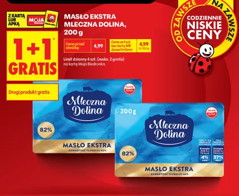 Masło ekstra Mleczna Dolina promocja w Biedronka