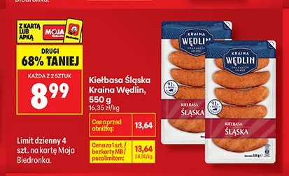 Kiełbasa Śląska Kraina Wędlin promocja w Biedronka