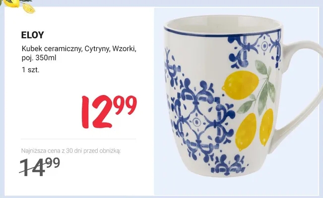 Kubek ceramiczny ELOY Cytryny Wzorki 350 ml promocja w Rossmann