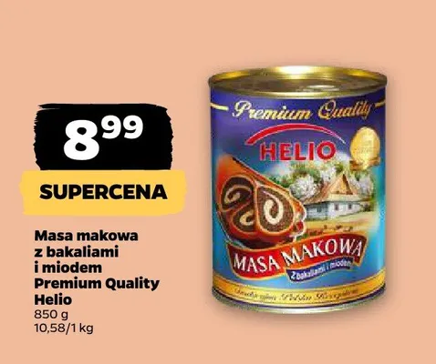 Masa makowa z bakaliami i miodem Premium Quality Helio promocja w Netto