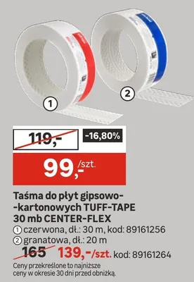 Taśma do płyt gipsowo-kartonowych 30mb czerwona promocja w Leroy Merlin