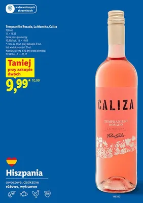 Wino różowe Tempranillo Rosado Caliza promocja w Lidl
