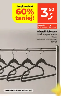 Wieszaki flokowane 3 szt. promocja w Dealz