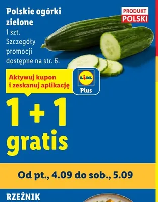 Ogórki zielone polskie promocja w Lidl