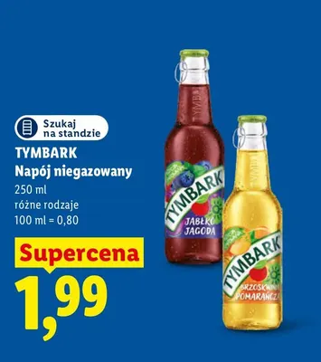 Napój niegazowany Tymbark jabłko jagoda promocja w Lidl