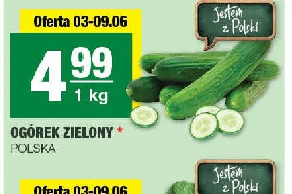 Ogórek zielony Polska promocja w SPAR