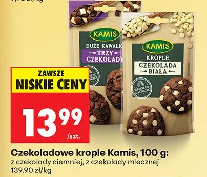 Czekoladowe krople z czekolady ciemnej promocja w Biedronka