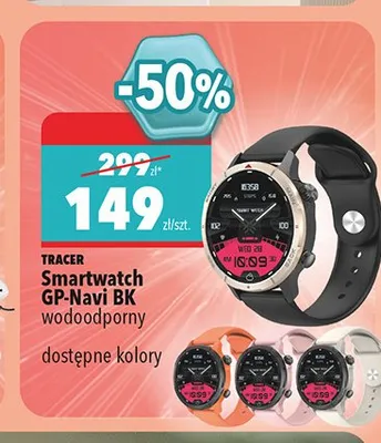 Smartwatch Tracer GP-Navi BK promocja w Biedronka