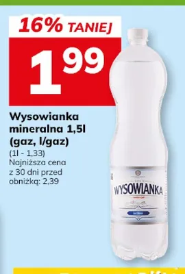 Wysowianka mineralna gaz promocja w Hitpol