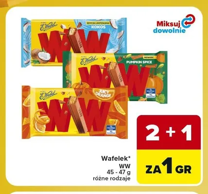 Wafelek WW juicy orange E.Wedel promocja w Carrefour Express