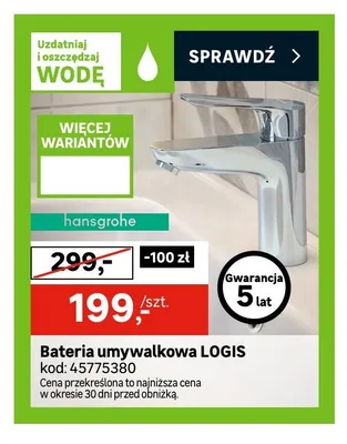 Bateria umywalkowa hansgrohe Logis promocja w Leroy Merlin