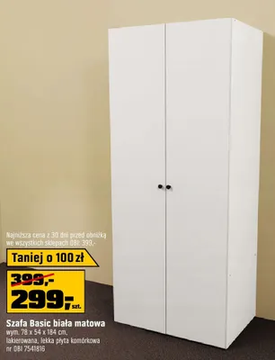 Szafa Basic biała matowa promocja w OBI