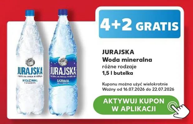 Woda mineralna niegazowana Jurajska promocja w Kaufland
