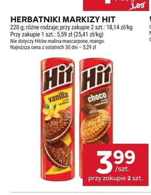 Herbatniki markizy Hit choco promocja w Stokrotka