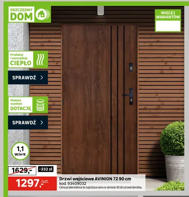 Drzwi wejściowe Avinion 72 90 cm promocja w Leroy Merlin