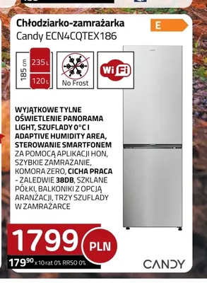 Chłodziarko-zamrażarka Candy ECN4CQTEX186 promocja w kakto.pl