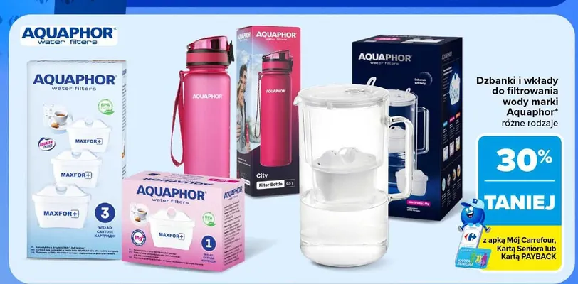 Dzbanki i wkłady do filtrowania wody Aquaphor promocja w Carrefour