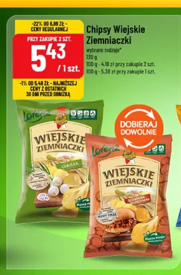 Chipsy Wiejskie Ziemniaczki Cebulka Lorenz promocja w POLOmarket