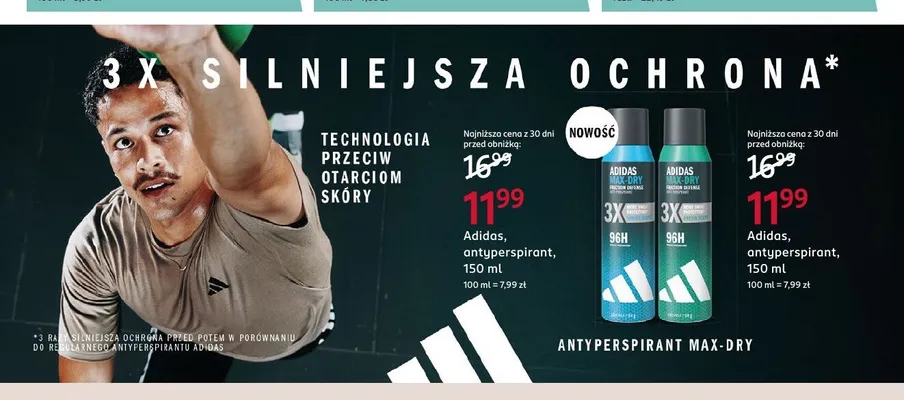 Antyperspirant Max-Dry Adidas promocja w Rossmann