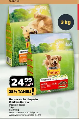 Karma sucha dla psów Friskies Purina Active promocja w Netto