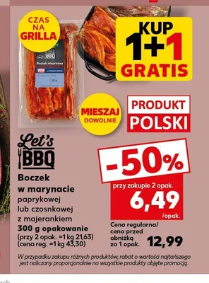 Boczek w marynacie czosnkowej Let's BBQ promocja w Kaufland