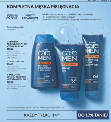 Balsam po goleniu z kremem nawilżającym 2 w 1 Avon Care Men promocja w AVON