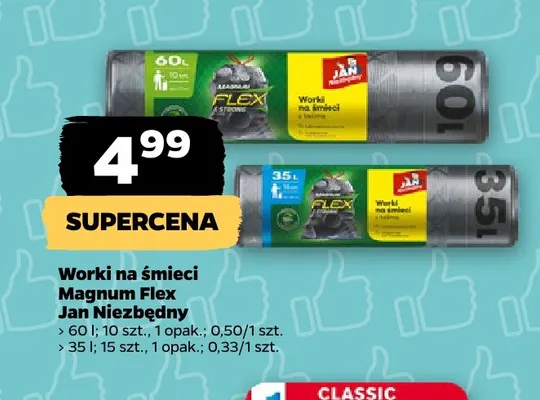 Worki na śmieci Magnum Flex Jan Niezbędny 60 l promocja w Netto