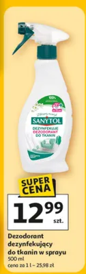 Dezodorant dezynfekujący do tkanin w sprayu Sanytol promocja w Auchan