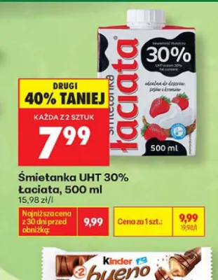 Śmietanka UHT Łaciata 30% promocja w Biedronka
