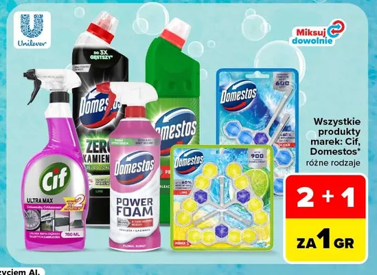 Produkty marek Cif i Domestos promocja w Carrefour