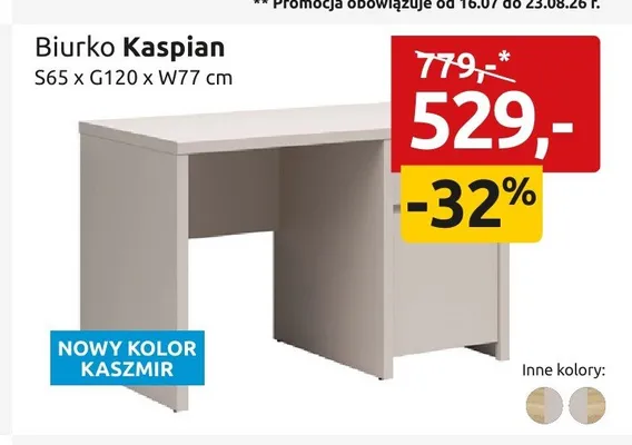 Biurko Kaspian promocja w Black Red White