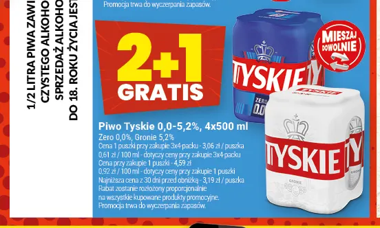 Piwo Tyskie Gronie 5,2% 4-pak 500 ml promocja w Twój Market