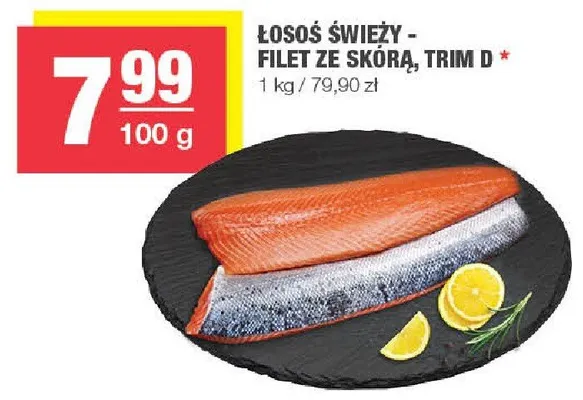 Filet łosoś świeży ze skórą, trim D promocja w SPAR