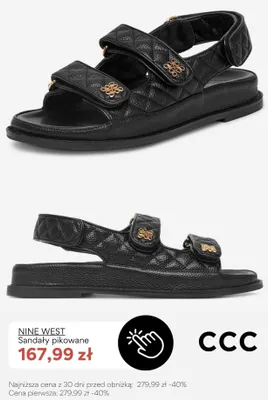 Sandały pikowane Nine West promocja w CCC