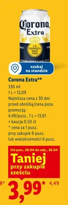 Piwo corona extra promocja w Lidl