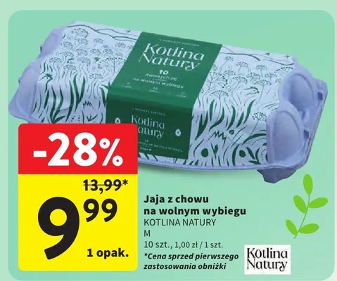 Jaja z chowu na wolnym wybiegu 10 szt., 1,00 zł / 1 szt. promocja w Intermarche