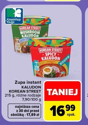 Zupa instant Kaludon Mushroom Korean Street promocja w Carrefour Market