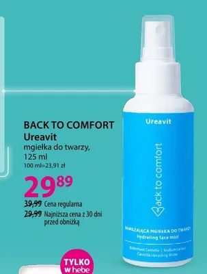 Mgiełka do twarzy Back to Comfort Ureavit promocja w Hebe