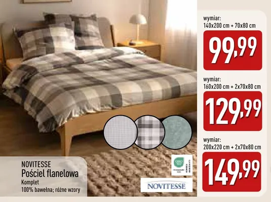 Pościel flanelowa Novitesse 140x200 cm promocja w Aldi