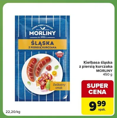 Kiełbasa śląska z piersią kurczaka Morliny promocja w Carrefour Express