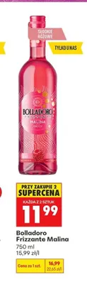 Wino musujące Bolladoro Frizzante Malina promocja w Biedronka
