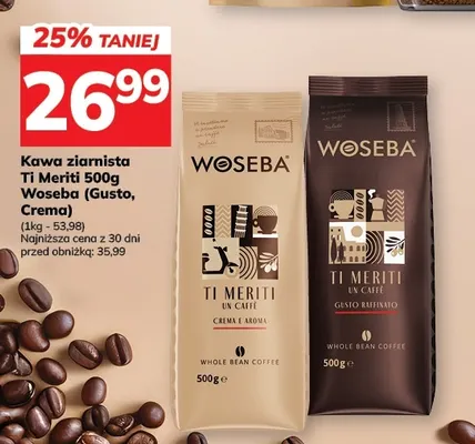 Kawa ziarnista Ti Meriti Gusto Woseba promocja w Hitpol