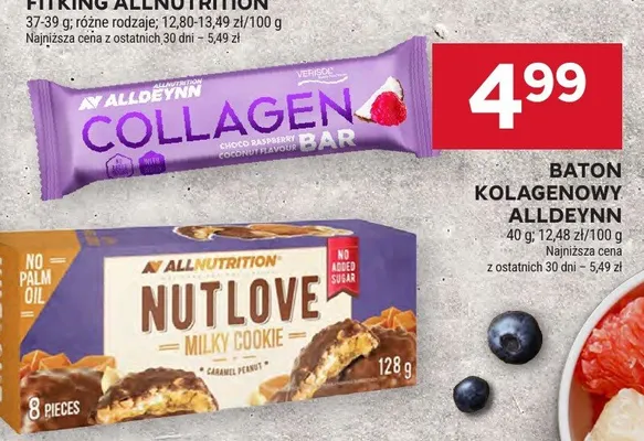 Baton kolagenowy Alldevnn truskawka promocja w Stokrotka