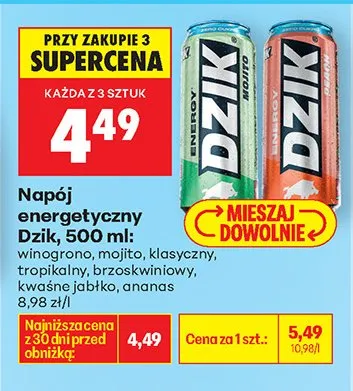 Napój energetyczny, różne rodzaje promocja w Biedronka