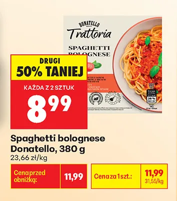 Spaghetti bolognese Donatello promocja w Biedronka