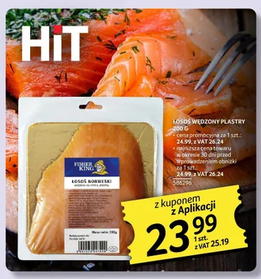 Łosoś wędzony plastry Fisher King promocja w Selgros