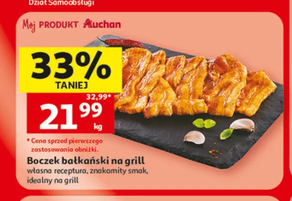 Boczek bałkański na grill Mój Produkt Auchan promocja w Auchan